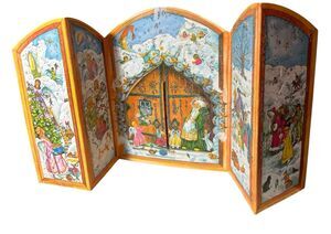 Vintage Korsch Advent Calendar 3D Christmas Gate 351-453 West Germany 14 x 8.5"
